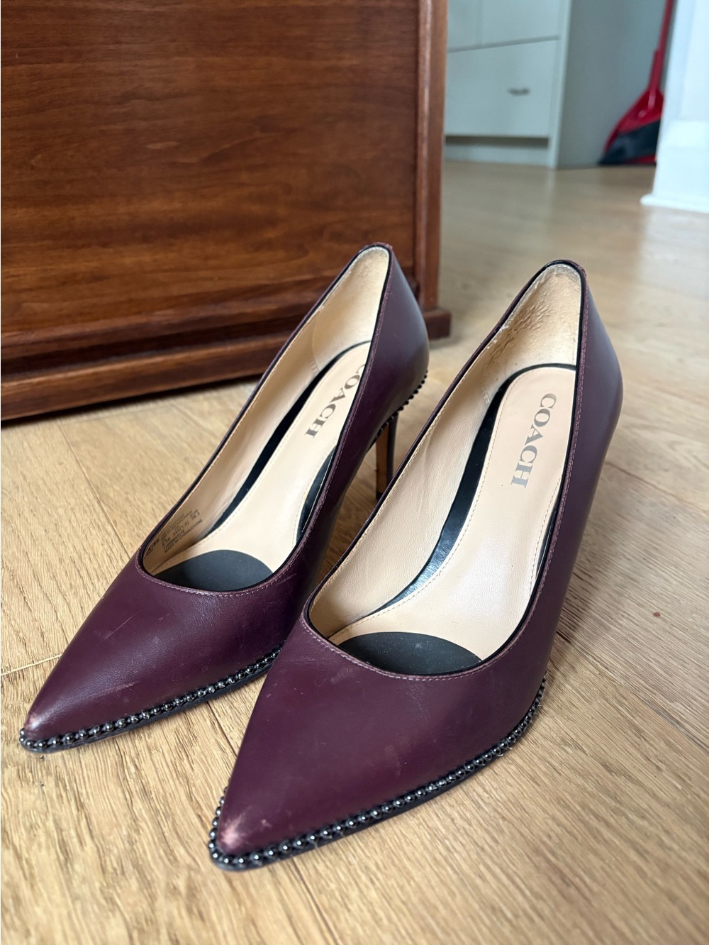 Coach Women's Wine Leather Samantha Heels